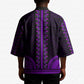 African Dashiki and Polynesian Pattern Kimono Purple