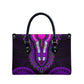 African Dashiki and Polynesian Pattern Leather Bag Purple