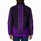 African Dashiki and Polynesian Pattern Padded Jacket Purple