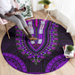 African Dashiki and Polynesian Pattern Round Carpet Purple
