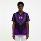 African Dashiki and Polynesian Pattern Scrub Top Purple