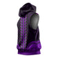 African Dashiki and Polynesian Pattern Sleeveless Hoodie Purple - African Pride