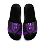 African Dashiki and Polynesian Pattern Slide Sandals Purple