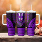 African Dashiki and Polynesian Pattern Tumbler With Handle Purple