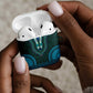 Teal Dashiki and Tapa Pattern AirPods Case Africa-Polynesia Together Culture