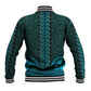 Teal Dashiki and Tapa Pattern Baseball Jacket Africa-Polynesia Together Culture