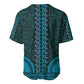 Teal Dashiki and Tapa Pattern Baseball Jersey Africa-Polynesia Together Culture