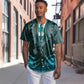 Teal Dashiki and Tapa Pattern Baseball Jersey Africa-Polynesia Together Culture