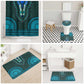 Teal Dashiki and Tapa Pattern Bathroom Set Africa-Polynesia Together Culture
