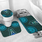 Teal Dashiki and Tapa Pattern Bathroom Set Africa-Polynesia Together Culture