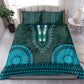 Teal Dashiki and Tapa Pattern Bedding Set Africa-Polynesia Together Culture