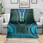 Teal Dashiki and Tapa Pattern Blanket Africa-Polynesia Together Culture