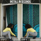 Teal Dashiki and Tapa Pattern Door Cover Africa-Polynesia Together Culture