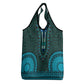 Teal Dashiki and Tapa Pattern Grocery Bag Africa-Polynesia Together Culture
