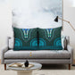 Teal Dashiki and Tapa Pattern Pillow Cover Africa-Polynesia Together Culture