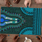 Teal Dashiki and Tapa Pattern Puzzle Africa-Polynesia Together Culture
