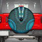Teal Dashiki and Tapa Pattern Spare Tire Cover Africa-Polynesia Together Culture
