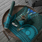 Teal Dashiki and Tapa Pattern Wrapping Paper Africa and Polynesia Together Culture - African Pride