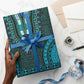 Teal Dashiki and Tapa Pattern Wrapping Paper Africa and Polynesia Together Culture - African Pride