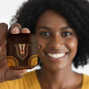 Gold Dashiki and Tapa Pattern AirPods Case Africa-Polynesia Together Culture