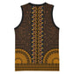 Gold Dashiki and Tapa Pattern Basketball Jersey Africa-Polynesia Together Culture - African Pride