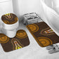 Gold Dashiki and Tapa Pattern Bathroom Set Africa-Polynesia Together Culture