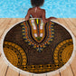 Gold Dashiki and Tapa Pattern Beach Blanket Africa-Polynesia Together Culture