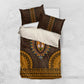 Gold Dashiki and Tapa Pattern Bedding Set Africa-Polynesia Together Culture