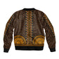 Gold Dashiki and Tapa Pattern Bomber Jacket Africa-Polynesia Together Culture