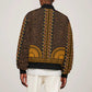 Gold Dashiki and Tapa Pattern Bomber Jacket Africa-Polynesia Together Culture