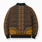 Gold Dashiki and Tapa Pattern Bomber Puffer Jacket Africa-Polynesia Together Culture
