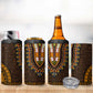 Gold Dashiki and Tapa Pattern 4 in 1 Can Cooler Tumbler Africa-Polynesia Together Culture