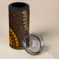 Gold Dashiki and Tapa Pattern 4 in 1 Can Cooler Tumbler Africa-Polynesia Together Culture