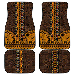 Gold Dashiki and Tapa Pattern Car Mats Africa-Polynesia Together Culture