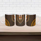 Gold Dashiki and Tapa Pattern Ceramic Mug Africa-Polynesia Together Culture
