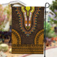 Gold Dashiki and Tapa Pattern Garden Flag Africa-Polynesia Together Culture