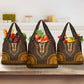 Gold Dashiki and Tapa Pattern Grocery Bag Africa-Polynesia Together Culture