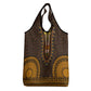 Gold Dashiki and Tapa Pattern Grocery Bag Africa-Polynesia Together Culture