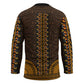 Gold Dashiki and Tapa Pattern Hockey Jersey Africa-Polynesia Together Culture