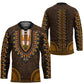 Gold Dashiki and Tapa Pattern Hockey Jersey Africa-Polynesia Together Culture
