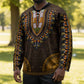 Gold Dashiki and Tapa Pattern Hockey Jersey Africa-Polynesia Together Culture
