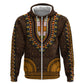 Gold Dashiki and Tapa Pattern Hoodie Africa-Polynesia Together Culture