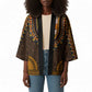 Gold Dashiki and Tapa Pattern Kimono Africa-Polynesia Together Culture
