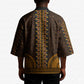 Gold Dashiki and Tapa Pattern Kimono Africa-Polynesia Together Culture