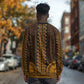 Gold Dashiki and Tapa Pattern Long Sleeve Shirt Africa-Polynesia Together Culture