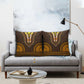 Gold Dashiki and Tapa Pattern Pillow Cover Africa-Polynesia Together Culture