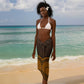 Gold Dashiki and Tapa Pattern Sarong Africa-Polynesia Together Culture