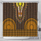 Gold Dashiki and Tapa Pattern Shower Curtain Africa-Polynesia Together Culture
