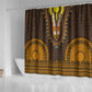 Gold Dashiki and Tapa Pattern Shower Curtain Africa-Polynesia Together Culture