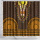 Gold Dashiki and Tapa Pattern Shower Curtain Africa-Polynesia Together Culture
